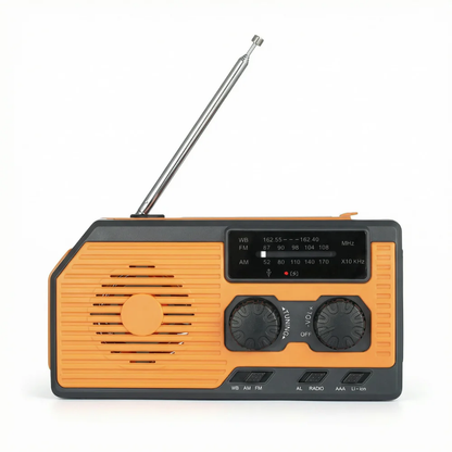 NaturVibes 4-in-1 Emergency Radio with Solar, Crank and Power Bank