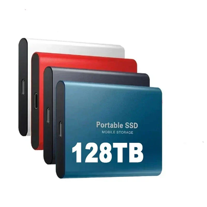External SSD 128TB High-Speed Silver