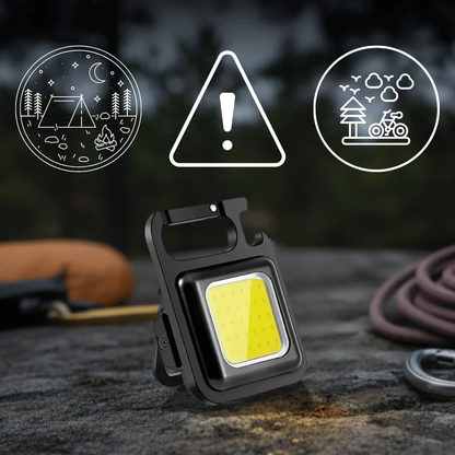 Mini COB Keychain Flashlight, Rechargeable Magnetic Work Light with 4 Modes