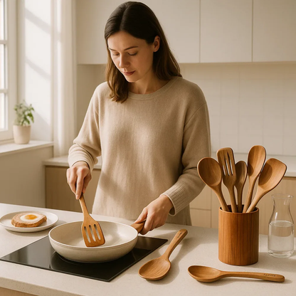 Sustainable Wooden Kitchen Utensil Set