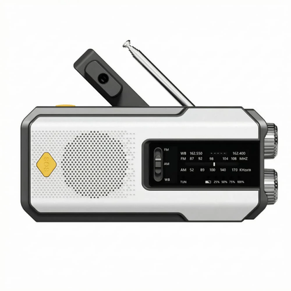 NaturVibes Emergency Radio with Solar, Hand Crank and SOS Alarm