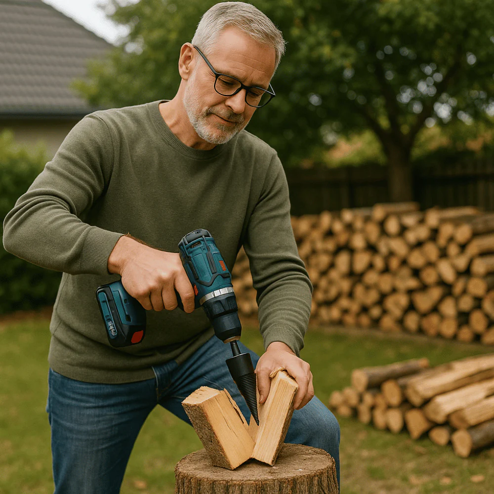 Obsetic EasyWoodSplit Firewood Drill Bit, Carbon Steel Wood Splitter