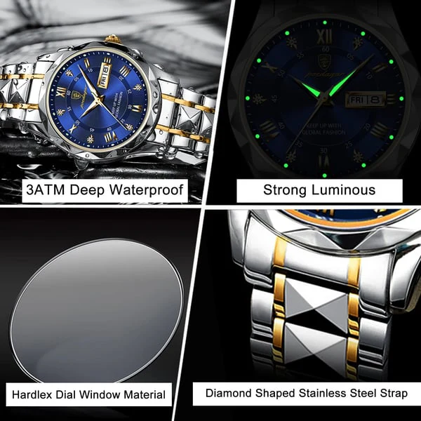 Obsetic Luxury Waterproof Wristwatch with Luminous Display for Men