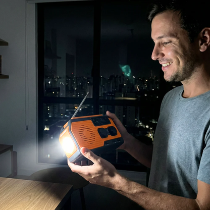 NaturVibes 4-in-1 Emergency Radio with Solar, Crank and Power Bank