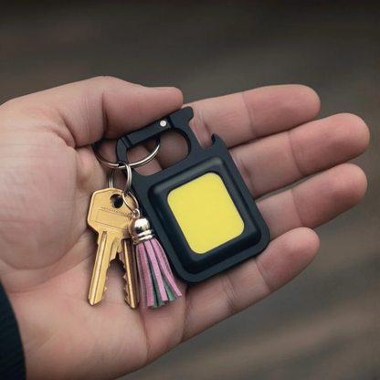 Mini COB Keychain Flashlight, Rechargeable Magnetic Work Light with 4 Modes