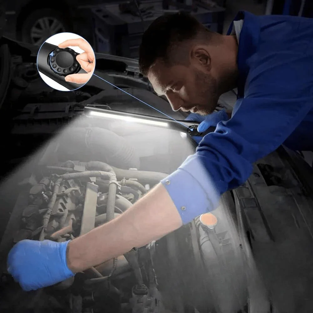 Magnetic Inspection Lamp for Mechanics - Rechargeable LED Work Light with Stepless Dimming