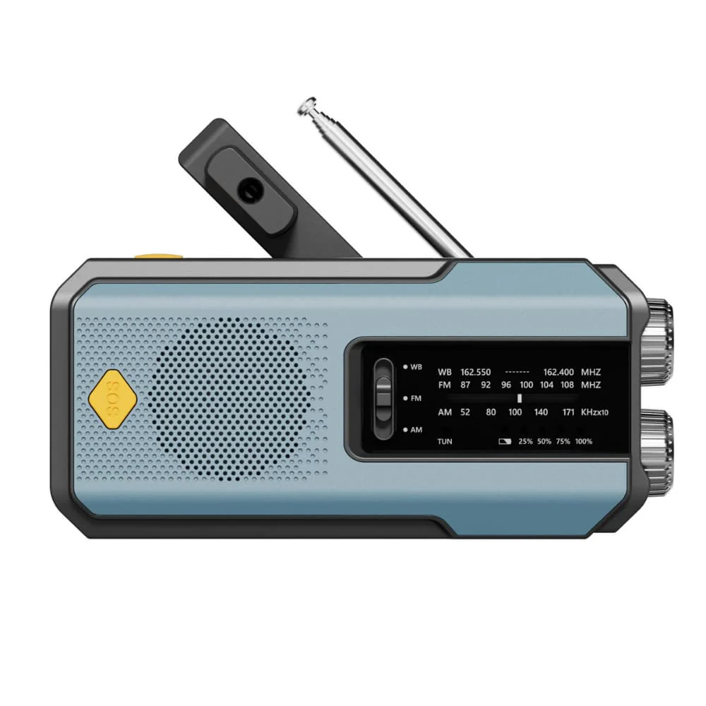 NaturVibes Emergency Radio with Solar, Hand Crank and SOS Alarm