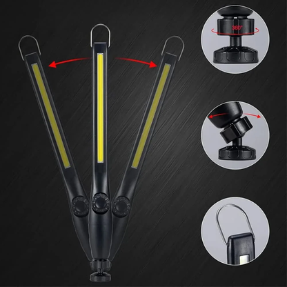 Magnetic Inspection Lamp for Mechanics - Rechargeable LED Work Light with Stepless Dimming