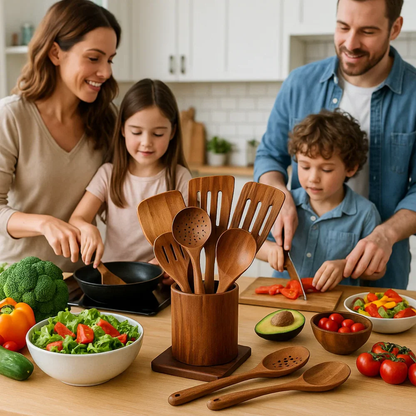 Sustainable Wooden Kitchen Utensil Set