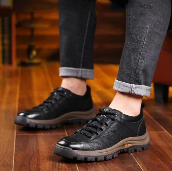 Hand-Sewn Leather Casual Shoes Orthopedic Support for Men