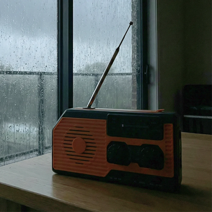 NaturVibes 4-in-1 Emergency Radio with Solar, Crank and Power Bank