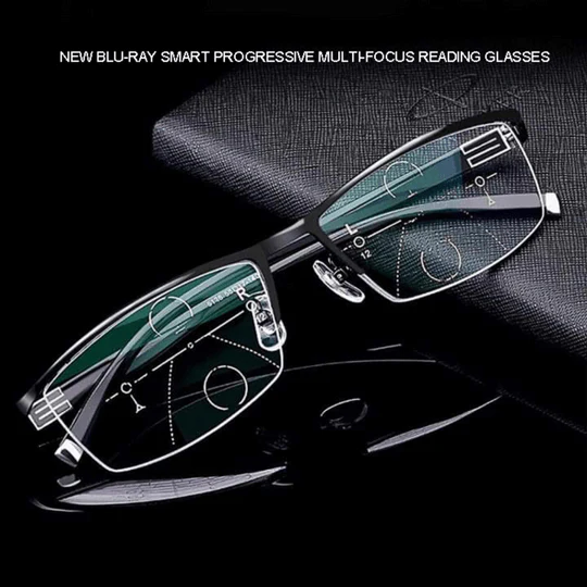 Intelligent Progressive Glasses, ARNO Lens Technology, Photochromic, Blue Light Filter and UV400