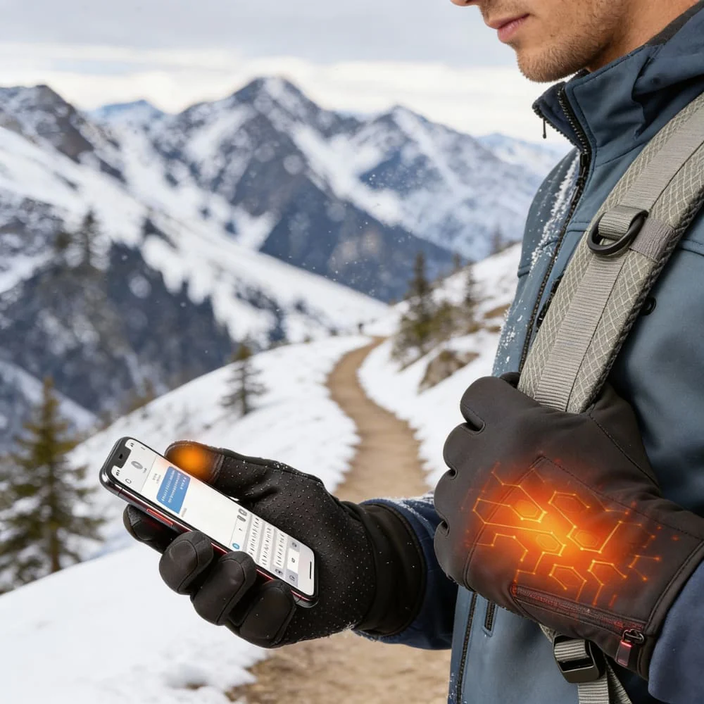 Rechargeable Heated Gloves with 3 Heat Levels, Touchscreen Winter Gloves for Men and Women