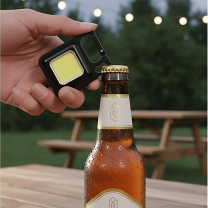 Mini COB Keychain Flashlight, Rechargeable Magnetic Work Light with 4 Modes