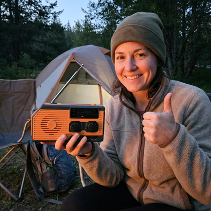 NaturVibes 4-in-1 Emergency Radio with Solar, Crank and Power Bank