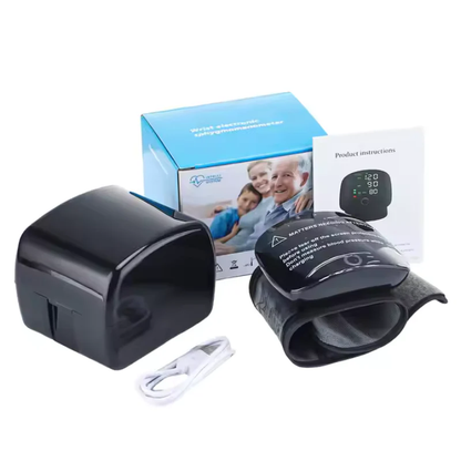 Digital Wrist Blood Pressure Monitor with LED Display and USB Charging