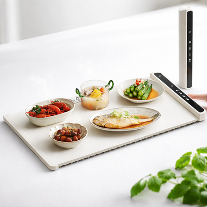 Electric Tabletop Food Warmer with Timer Control and Detachable Insulation Pad