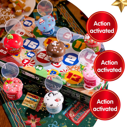 Slime Advent Box with 8 Jars and 16 Add on Packs of Charms and Sprinkles for Holiday Mixing