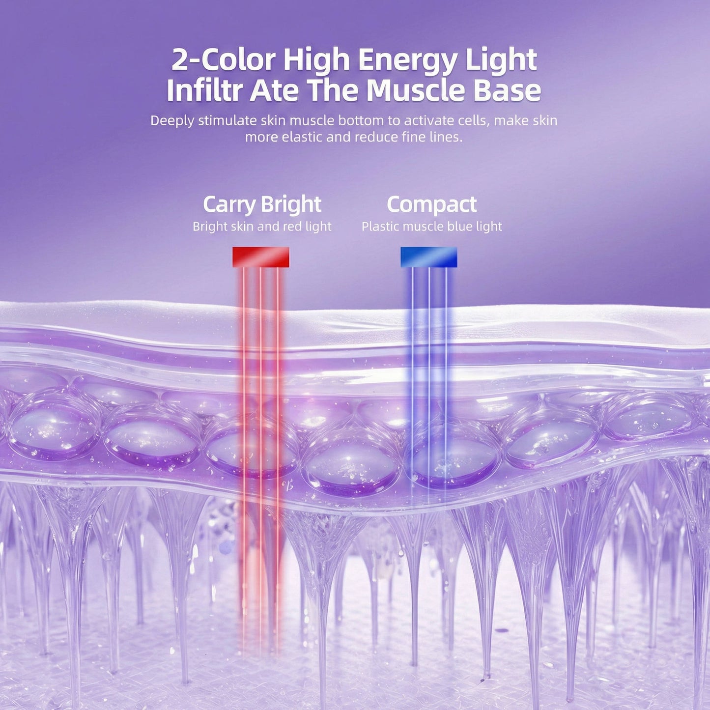 Rechargeable Body and Face Beauty Massager with LED Light and Suction