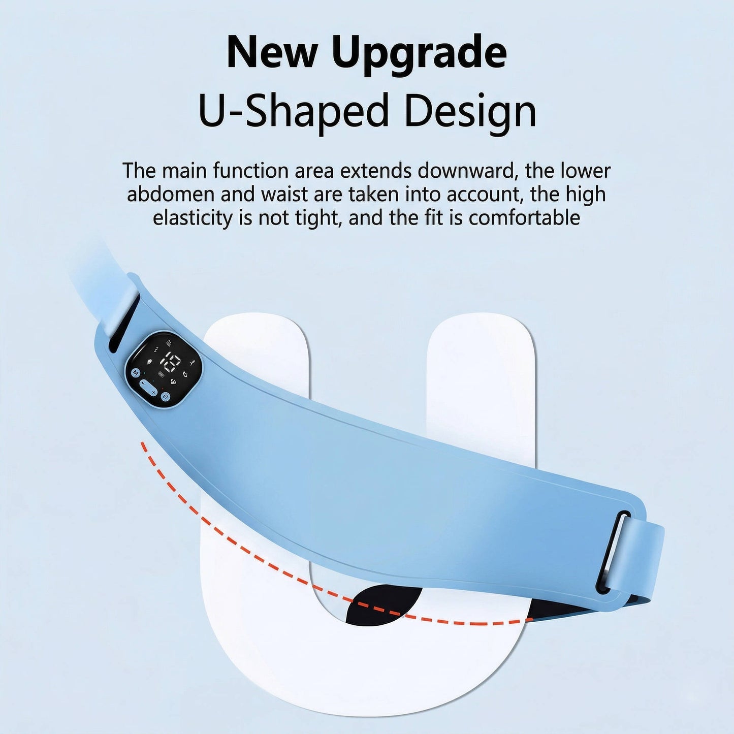 Rechargeable EMS Abdominal Belt with Heat Levels and Massage Modes