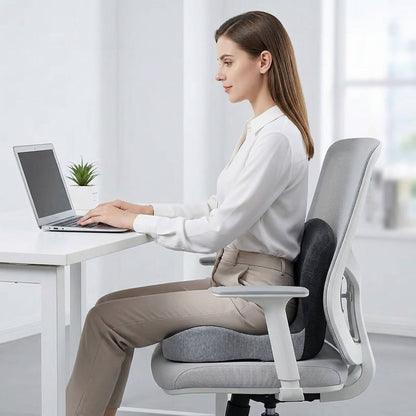Ergonomic Memory Foam Seat Cushion Contoured Support, Car and Office Chair