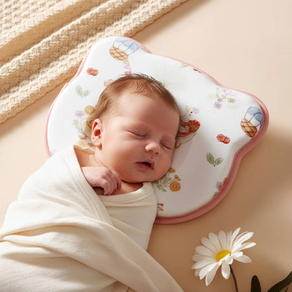 Baby Head Support Pillow with U Shaped Cradle and Moisture Wicking Velvet, Newborn to Toddler