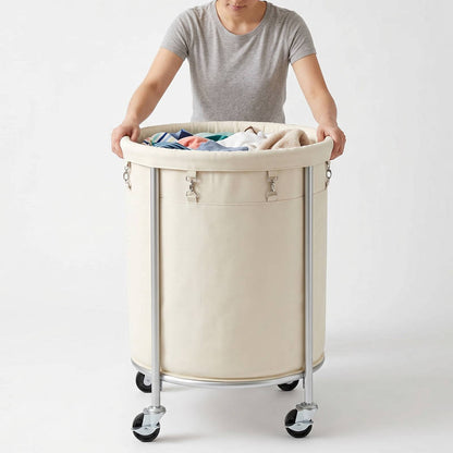 Laundry Basket with Wheels 29 Gallon, Removable Bag Tall Rolling Hamper for Easy Laundry Support