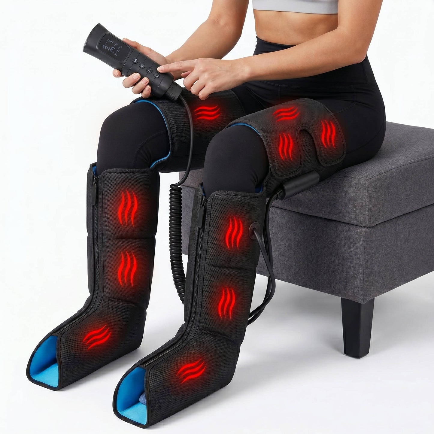 Wireless Air Compression Recovery Boots Support with 8 Chamber Leg Massage