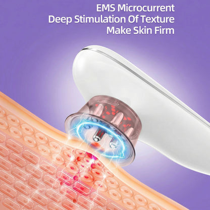 Rechargeable Body and Face Beauty Massager with LED Light and Suction