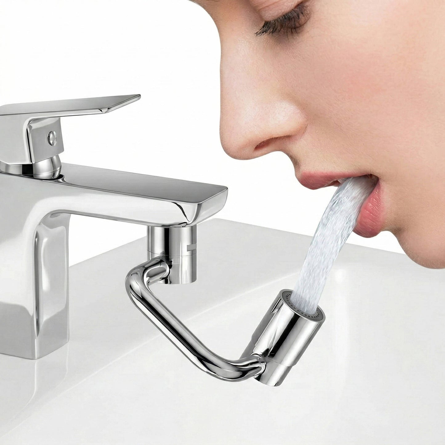 Rotating Faucet Aerator Extender with 2 Spray Modes for Sink