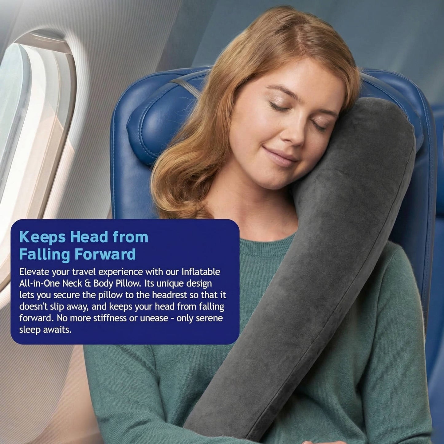 Ergonomic Travel Neck Pillow for Airplane and Car Use
