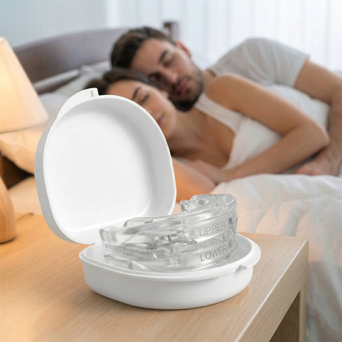 Adjustable Mouth Guard with Dual Tray Fit and Open Front Design