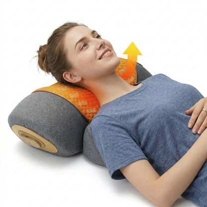 Heated Neck Massage Pillow with Adjustable Support and Vibration Modes