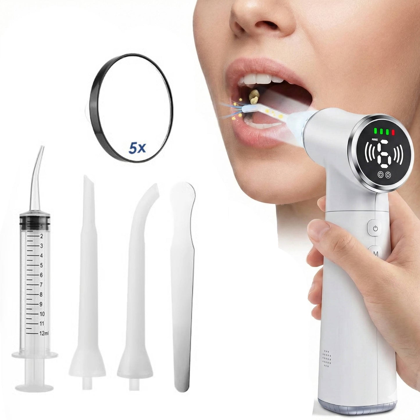 Rechargeable Oral Cleaning Tool with 3 Suction Levels