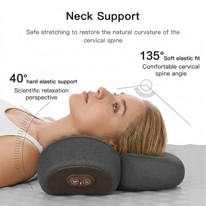 Heated Neck Massage Pillow with Adjustable Support and Vibration Modes