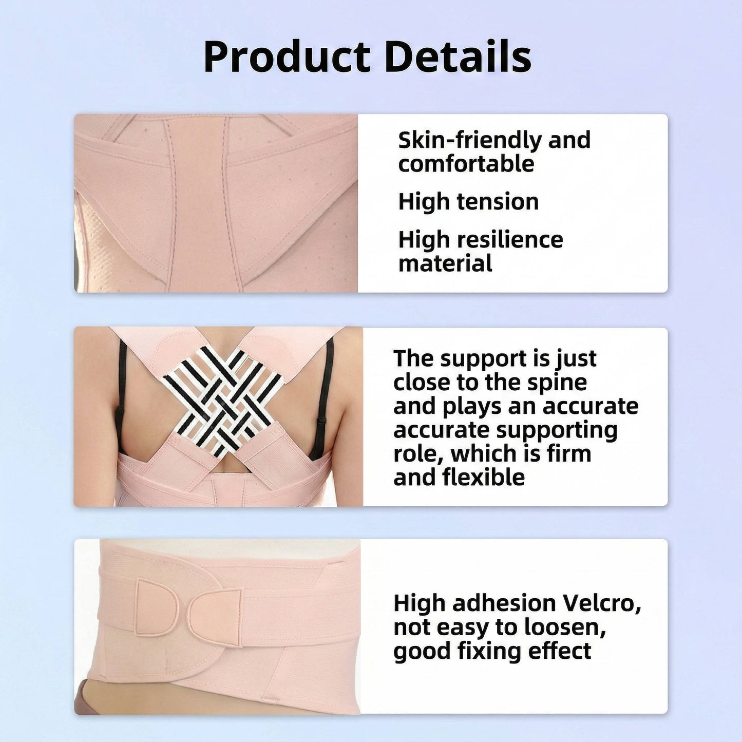 Adjustable Posture Support Brace with Breathable Shoulder Straps