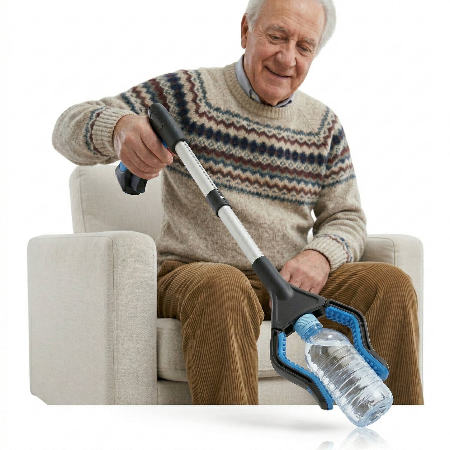 Grabber Reacher Tool with Wide Jaw Magnet and Foldable Handle