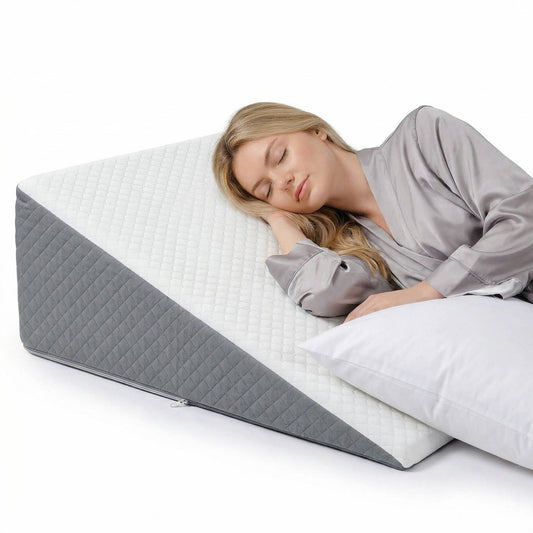 Wedge Pillow with Memory Foam and Washable Cover for Bed Support