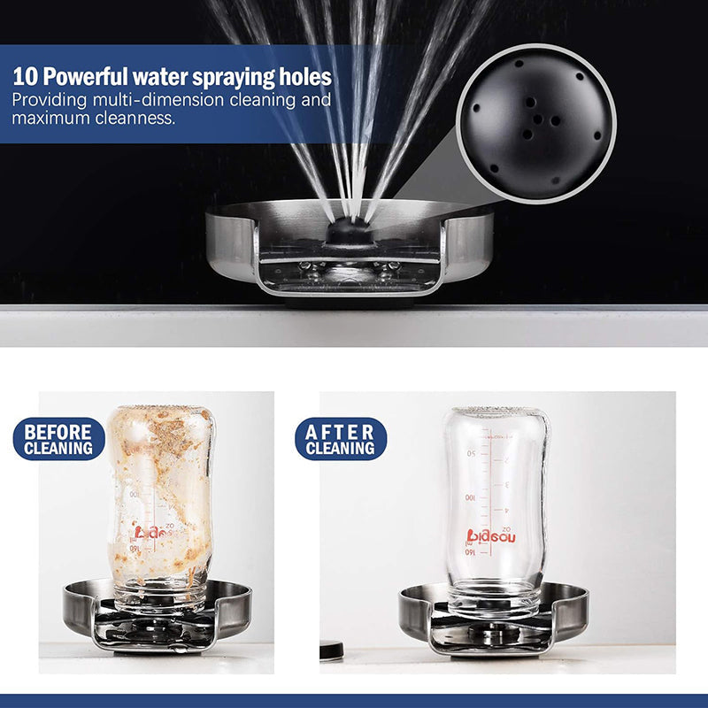 Sink Glass Rinser with Multi-Angle Spray Jets and Brushed Nickel Finish