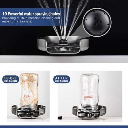 Sink Glass Rinser with Multi-Angle Spray Jets and Brushed Nickel Finish