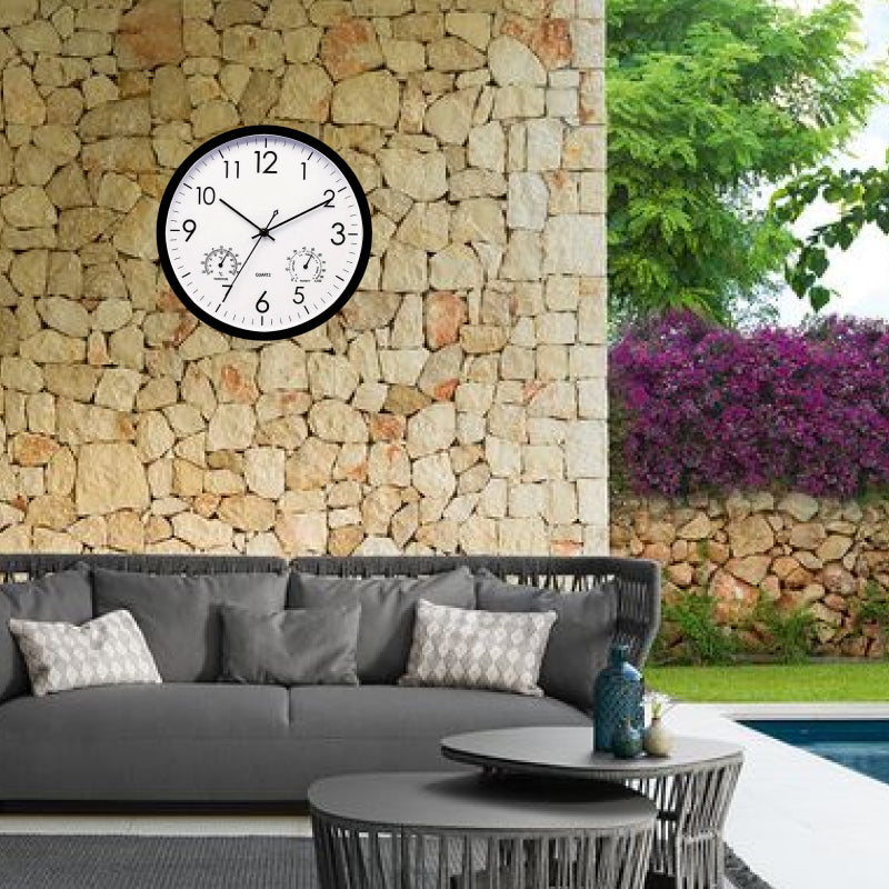 Outdoor Garden Clock with Temperature and Humidity Display, 11.81in