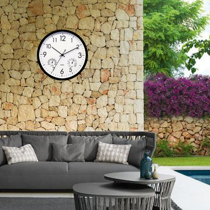 Outdoor Garden Clock with Temperature and Humidity Display, 11.81in