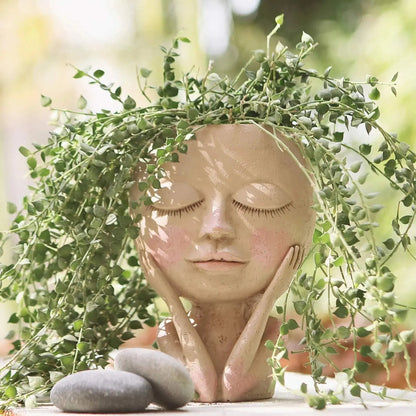 Ceramic Face Planter for Succulents and Cacti