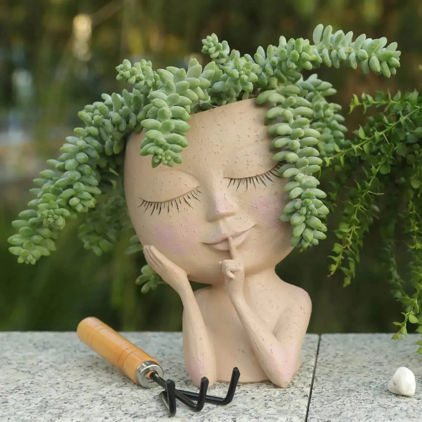 Ceramic Face Planter for Succulents and Cacti