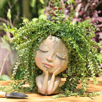 Ceramic Face Planter for Succulents and Cacti