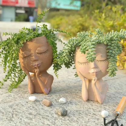 Ceramic Face Planter for Succulents and Cacti