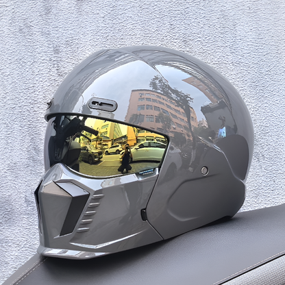 Retro Pilot Motorcycle Helmet with Anti-Fog Polycarbonate Lens and Ventilation