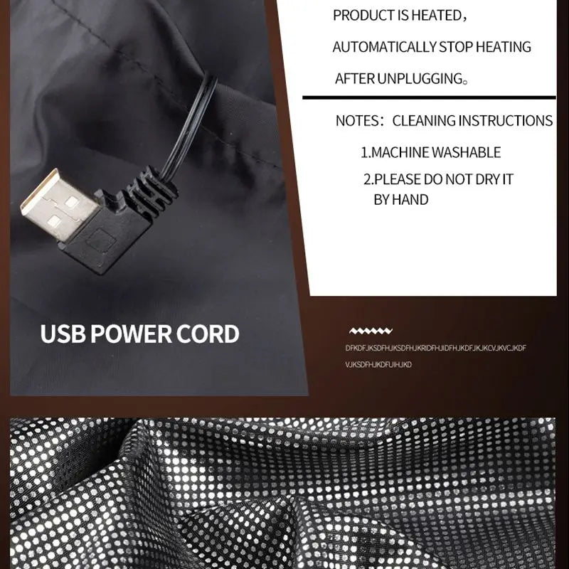 Heated Vest with 9 Zones and 3 Temperature Settings for Outdoor Use