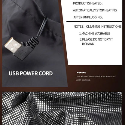 Heated Vest with 9 Zones and 3 Temperature Settings for Outdoor Use