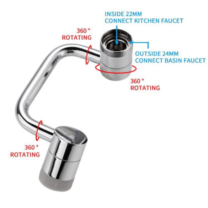 Swivel Faucet Extender with Dual Flow Modes and Triple Joint Rotation System